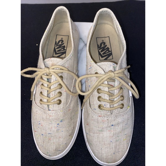 Vans Shoes - VANS M 5.5 W 7.0 Casual Lace Up Skate Shoes Sneakers Tan‎ Speck Canvas TB4R